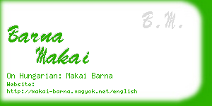 barna makai business card